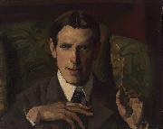 Hugh Ramsay Self-portrait, bust showing hands Sweden oil painting artist